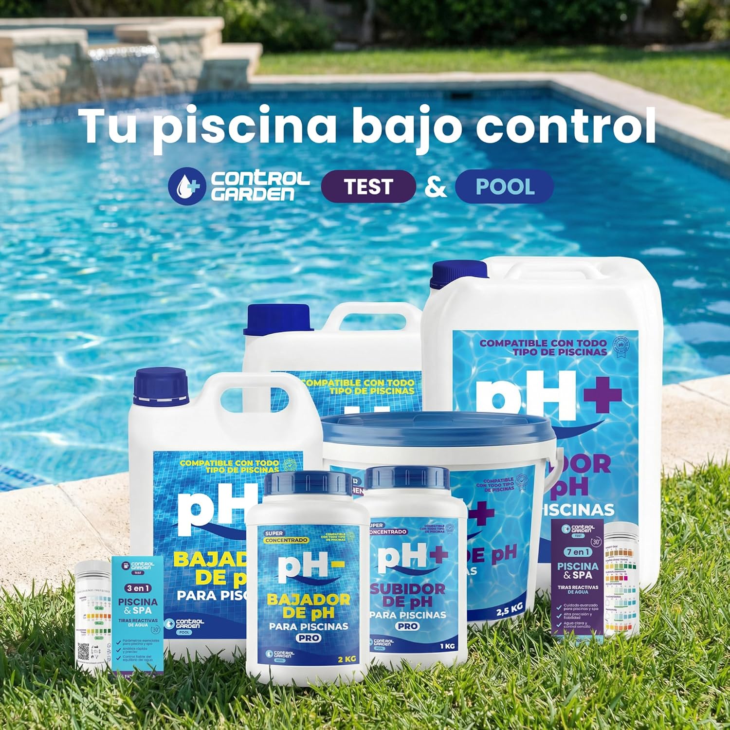Tiras pH reactivas 3 en 1 para piscinas y spas de Control Garden · foto 6