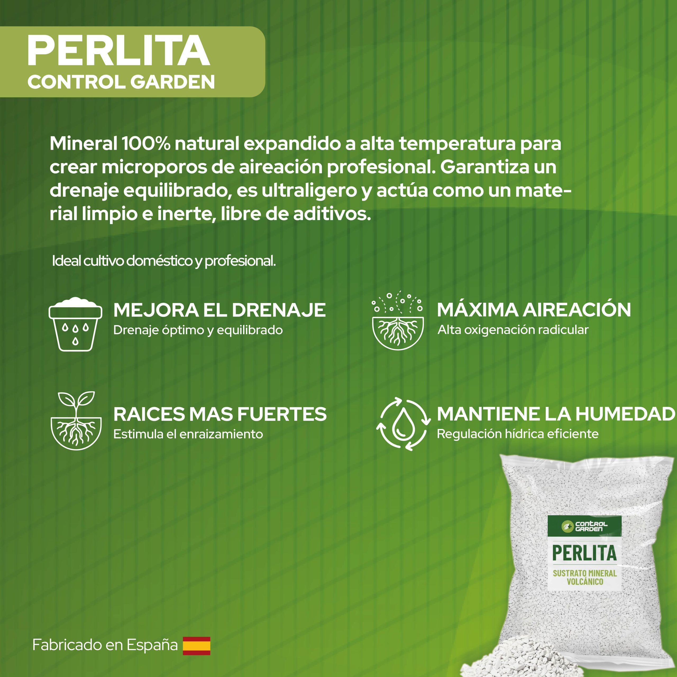 Perlita 20L de Control Garden para mejorar el sustrato de plantas · foto 6