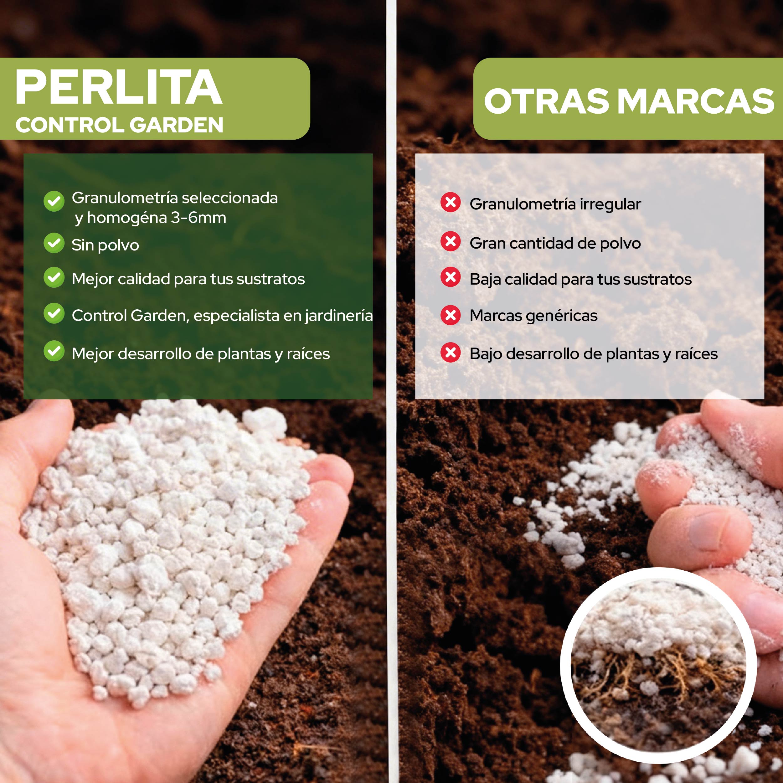 Perlita 6L de Control Garden para mejorar el sustrato de plantas · foto 3