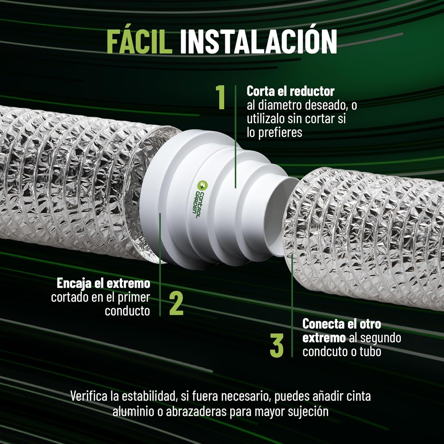 Reductor blanco universal para sistemas de ventilación de Control Garden. · foto 3