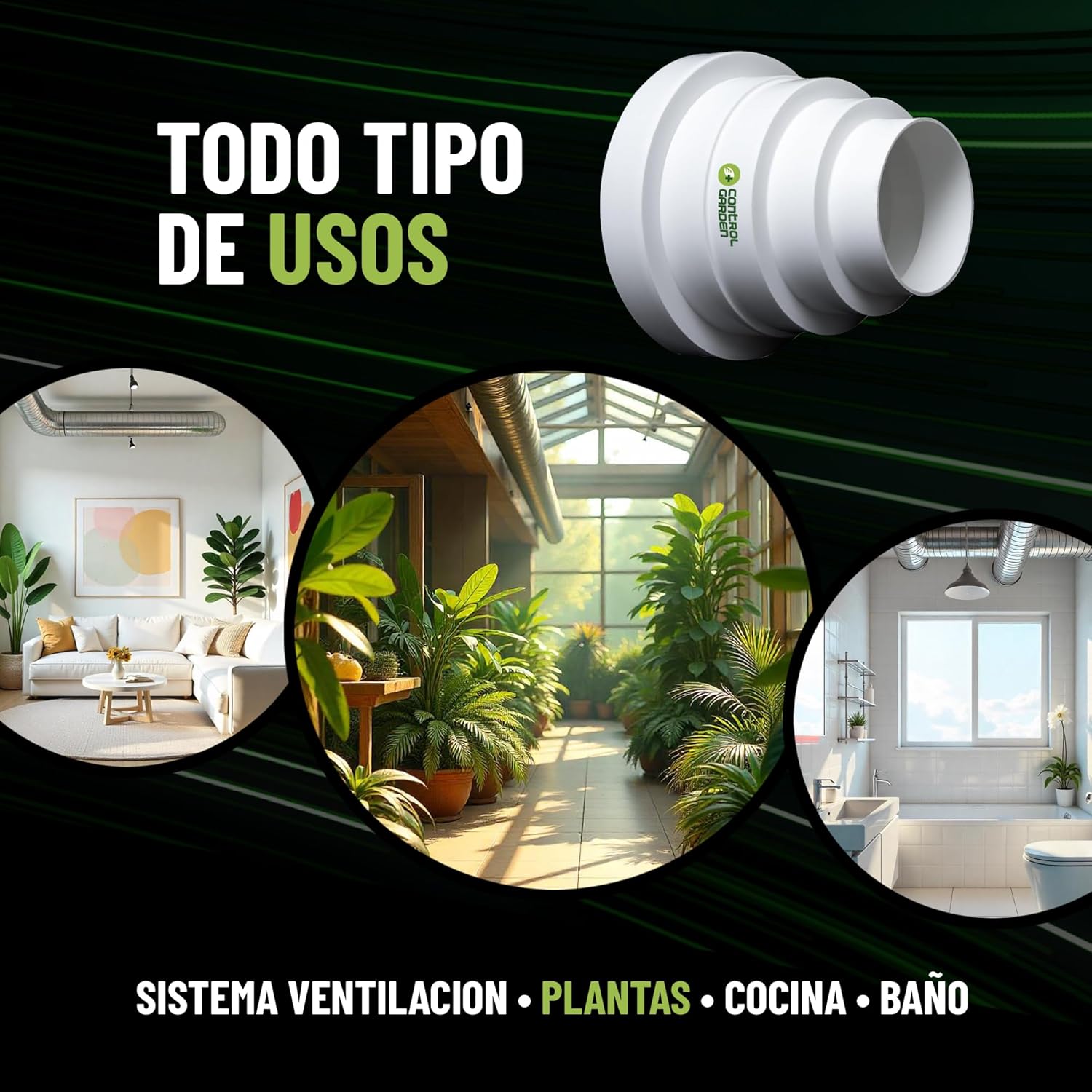 Reductor blanco universal para sistemas de ventilación de Control Garden. · foto 7