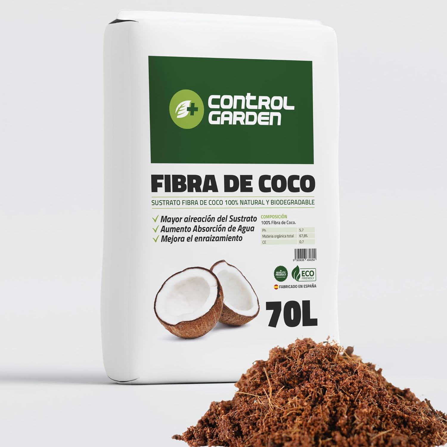 Substrato in Fibra di Cocco 70 L 100% Naturale · Pack 1 unità