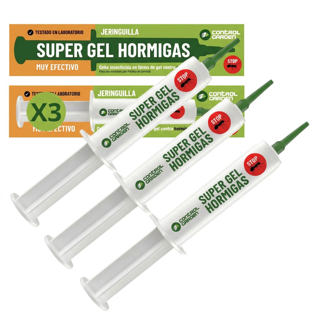 Siringa di gel anti-formiche 10 g · Confezione da 3 unità per eliminare le formiche all'interno e all'esterno