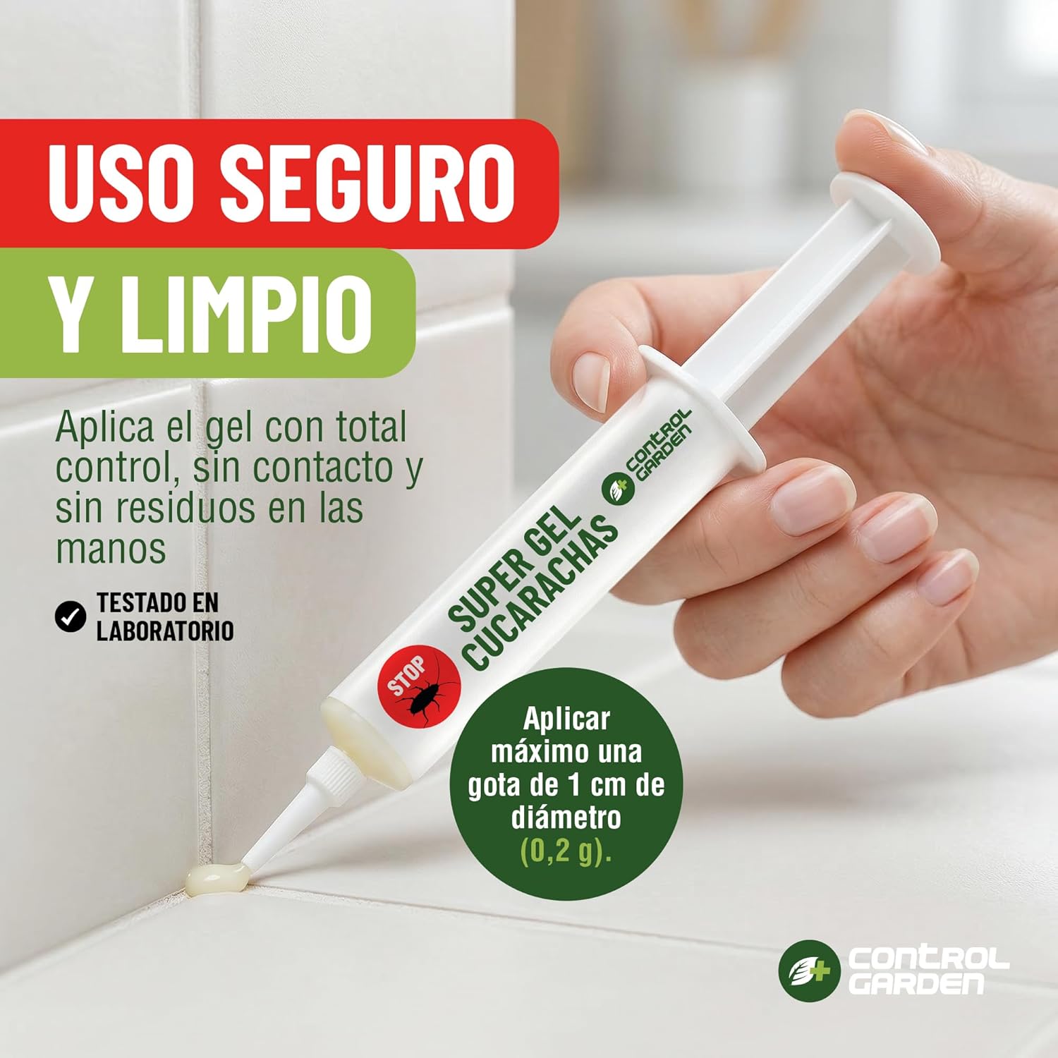 Pack de 3 jeringuillas de gel insecticida para cucarachas de Control Garden · foto 6
