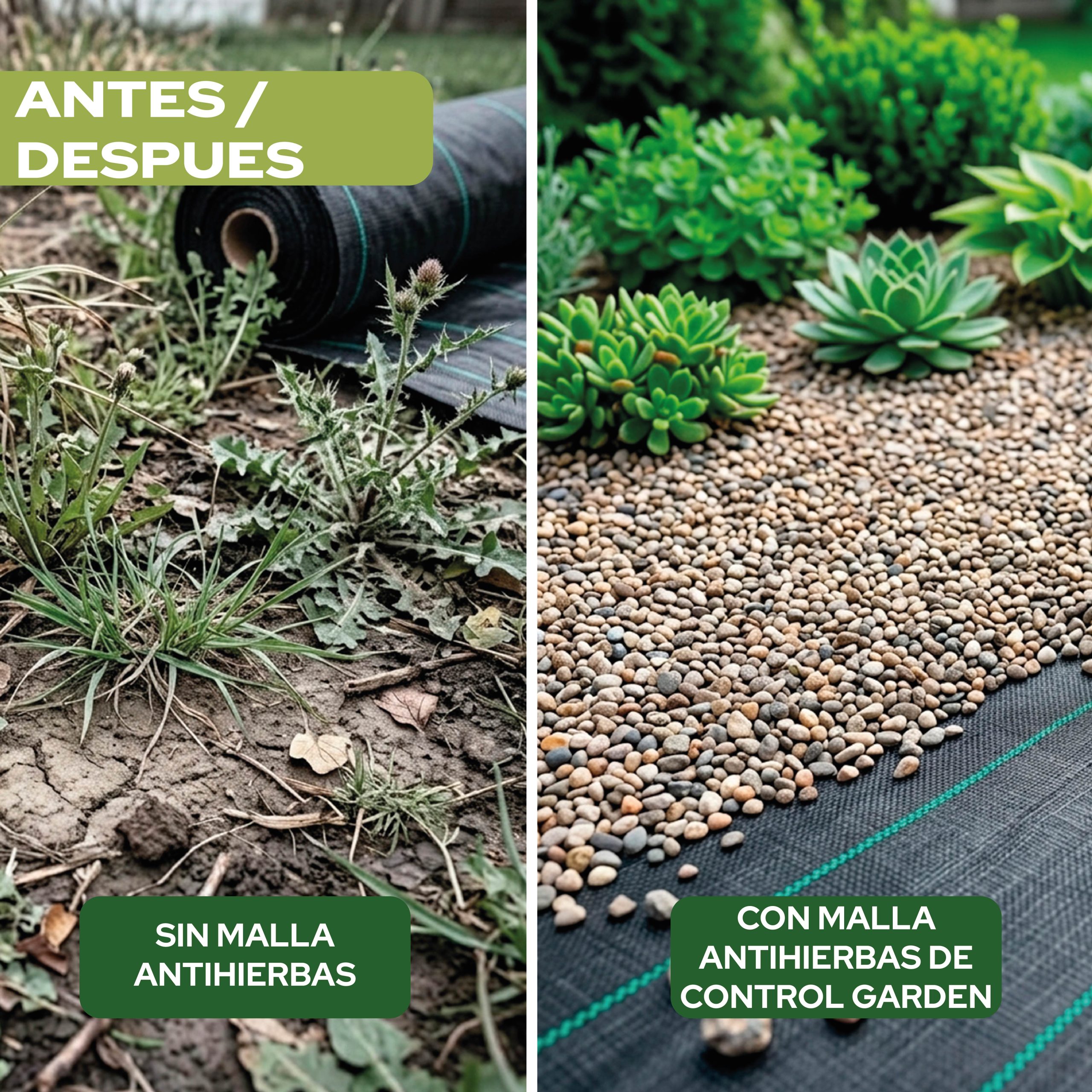 Malla Antihierbas Control Garden 2x50 m de polipropileno para jardinería · foto 5