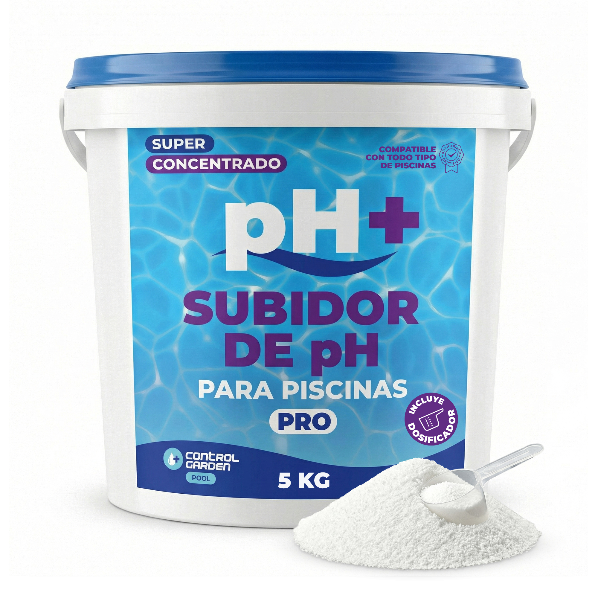 Granuli pH+ per Piscine 5 kg · Aumentatore di pH Solido