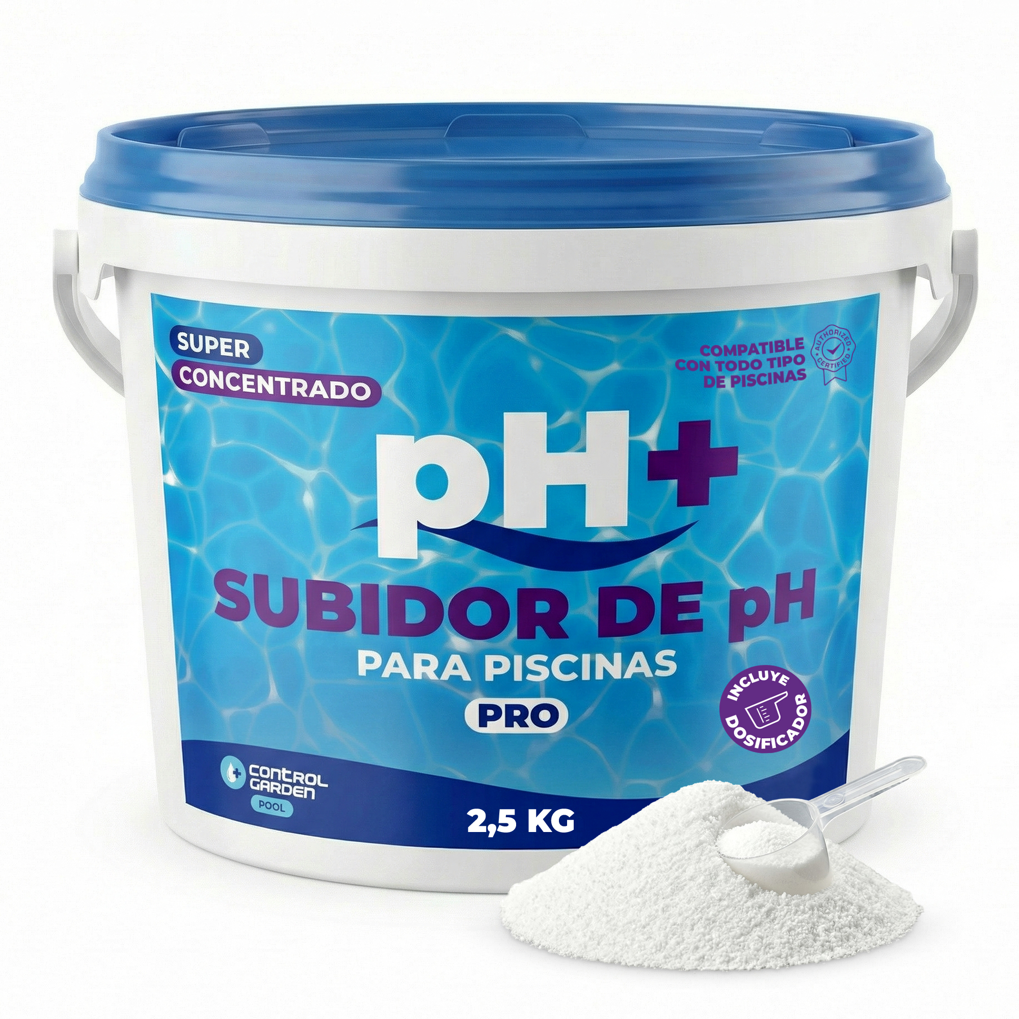 Granuli pH+ Solidi per Piscine 2,5 kg · Pack 1 pz