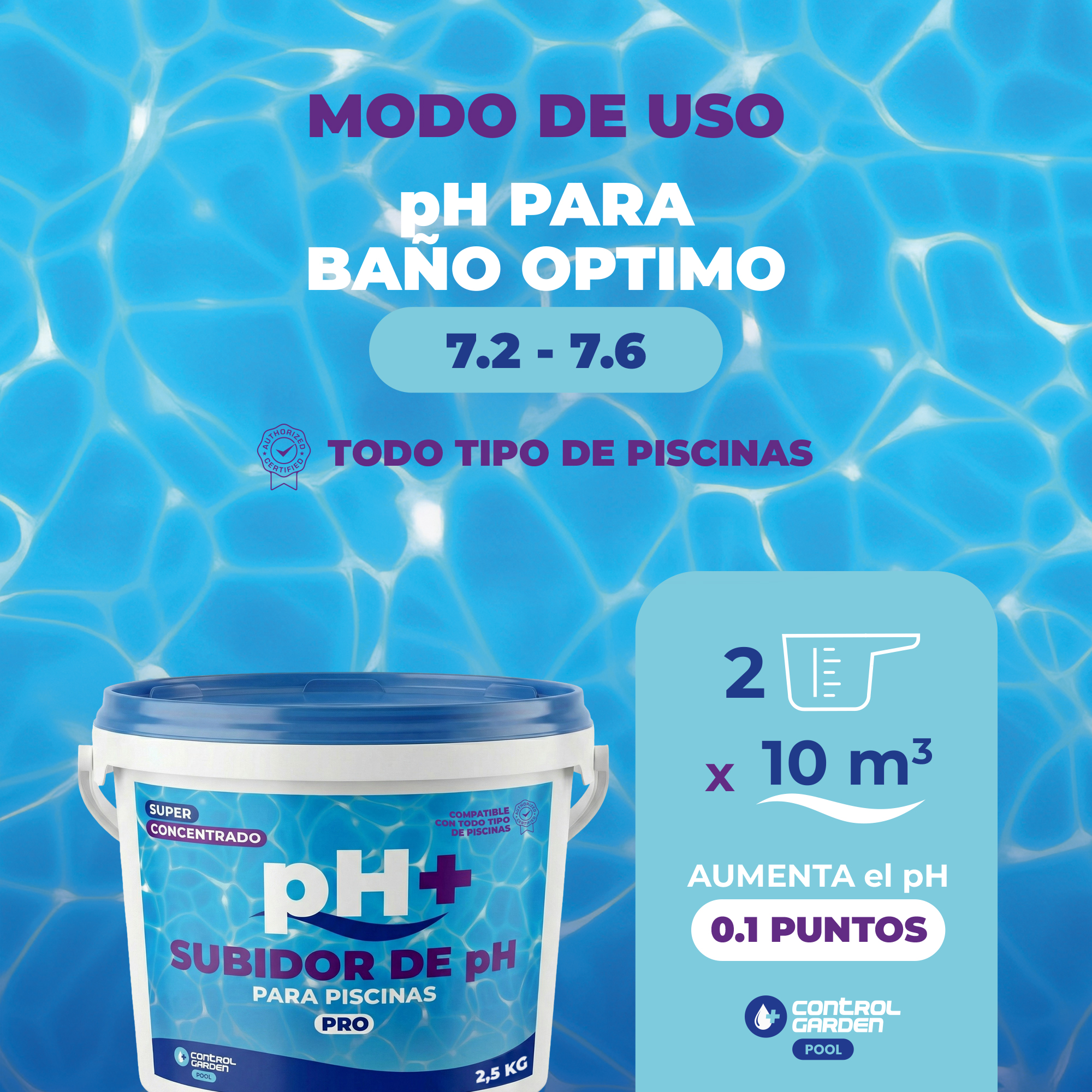 Subidor de pH Sólido Control Garden 2,5 kg para piscinas · foto 6