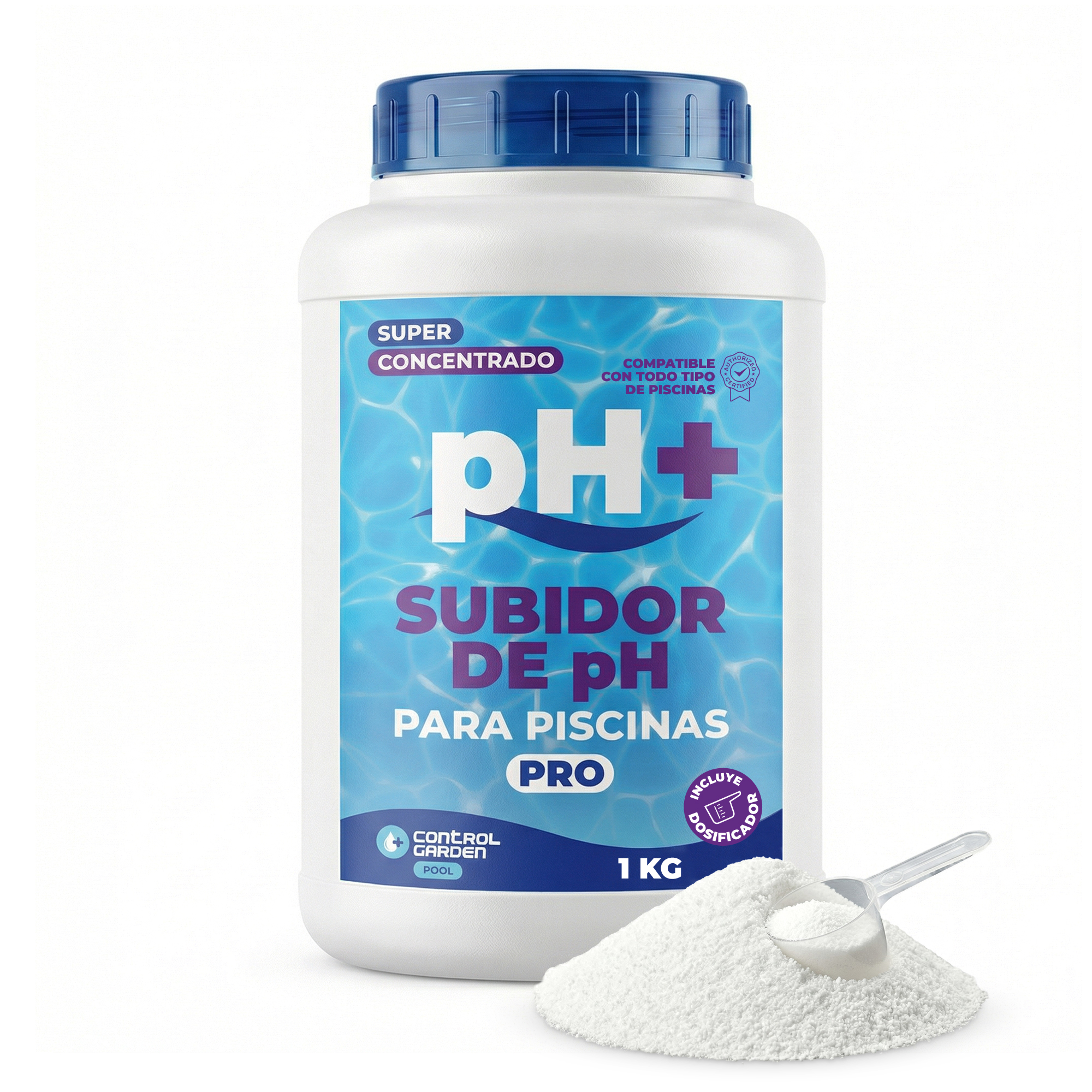 Additivo Granulare per Piscine pH+ 1 kg · Miglioramento Solido del pH