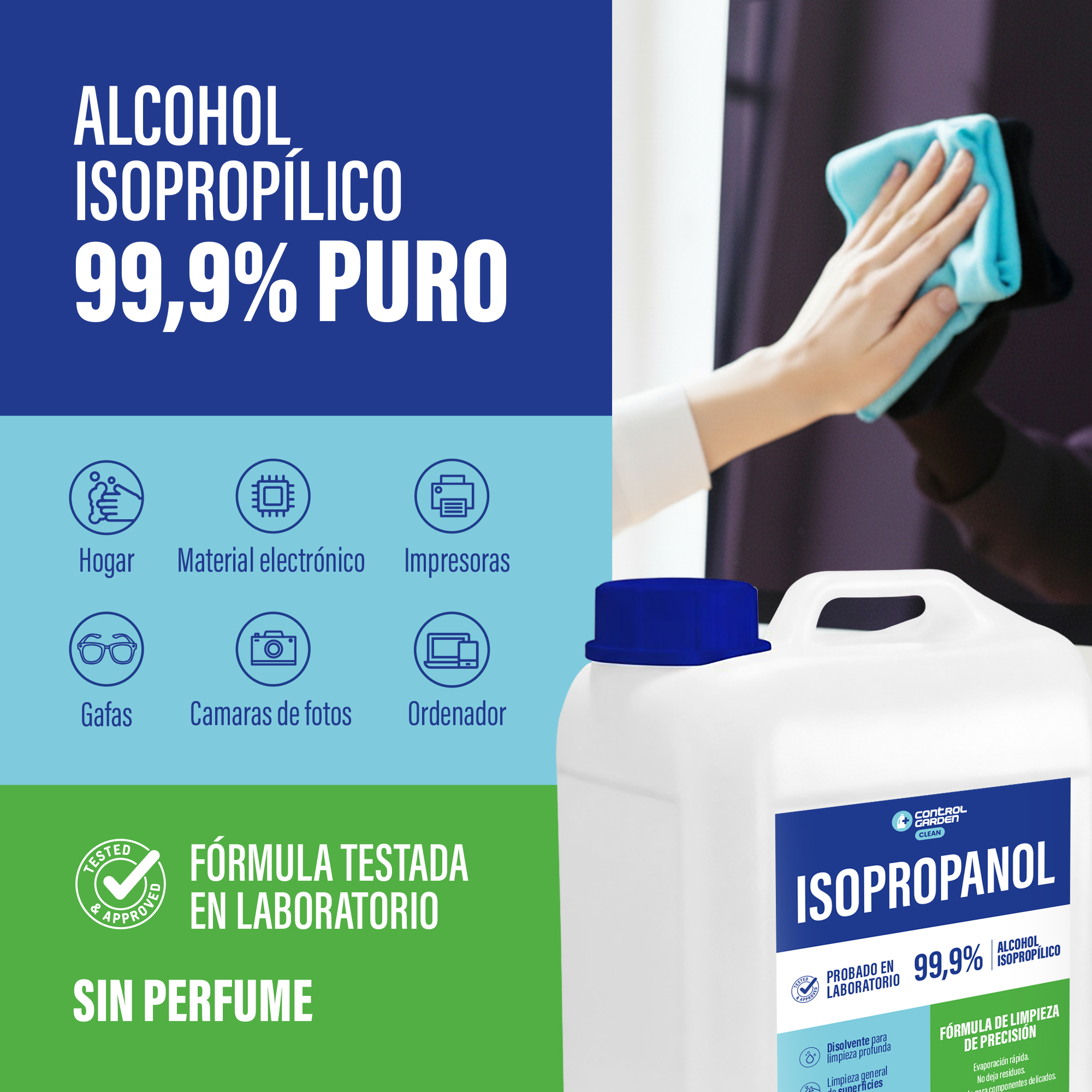 Alcohol isopropílico Control Garden 10 L para limpieza técnica y mantenimiento profesional. · foto 4