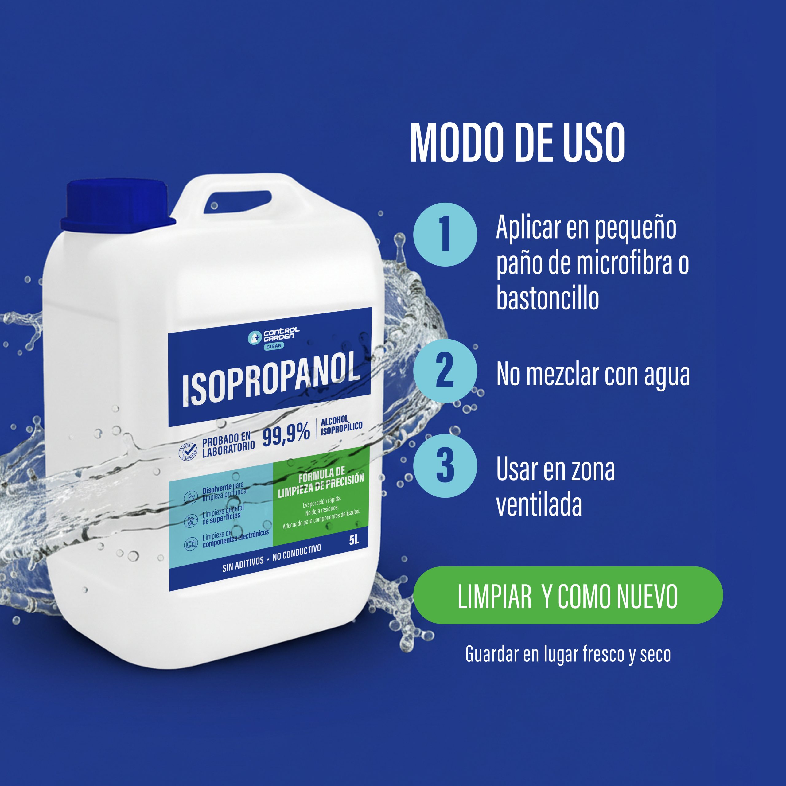 Alcohol isopropílico Control Garden 10 L para limpieza técnica y mantenimiento profesional. · foto 5