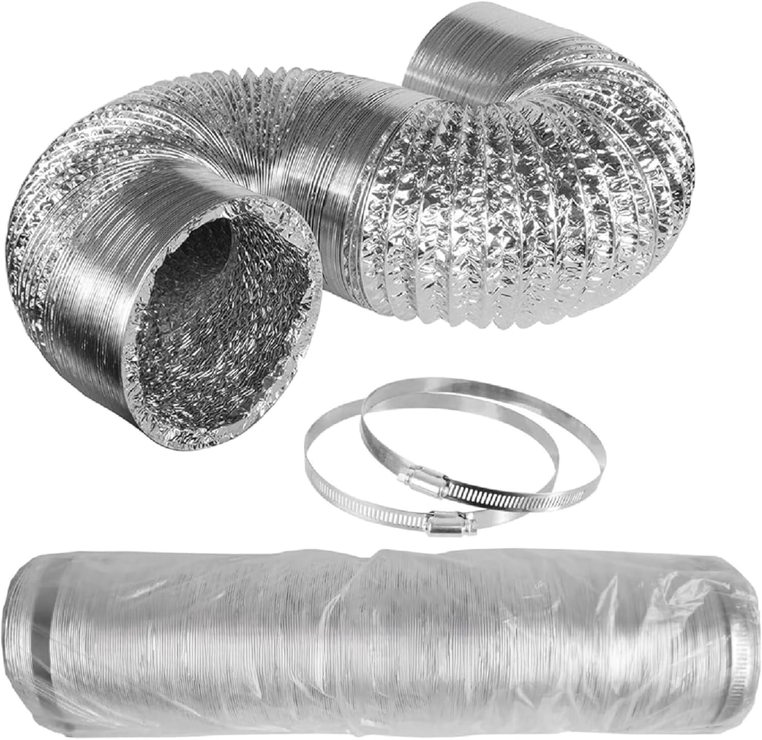 Tubo flexible de aluminio plateado de 127 mm y 10 m para ventilación · foto 5