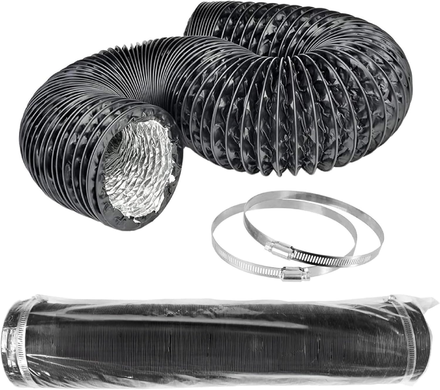 Tubo flexible de aluminio negro de 127 mm y 10 m para ventilación · foto 6