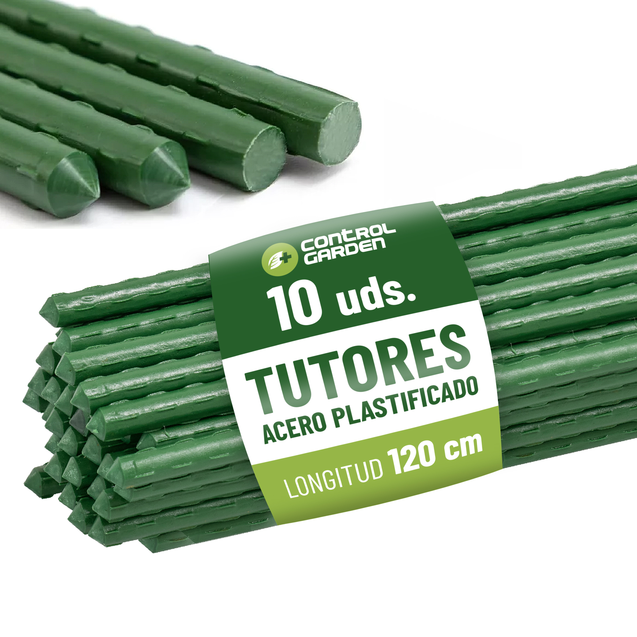 Tutori in acciaio rivestiti in PVC 120 cm · Confezione da 10