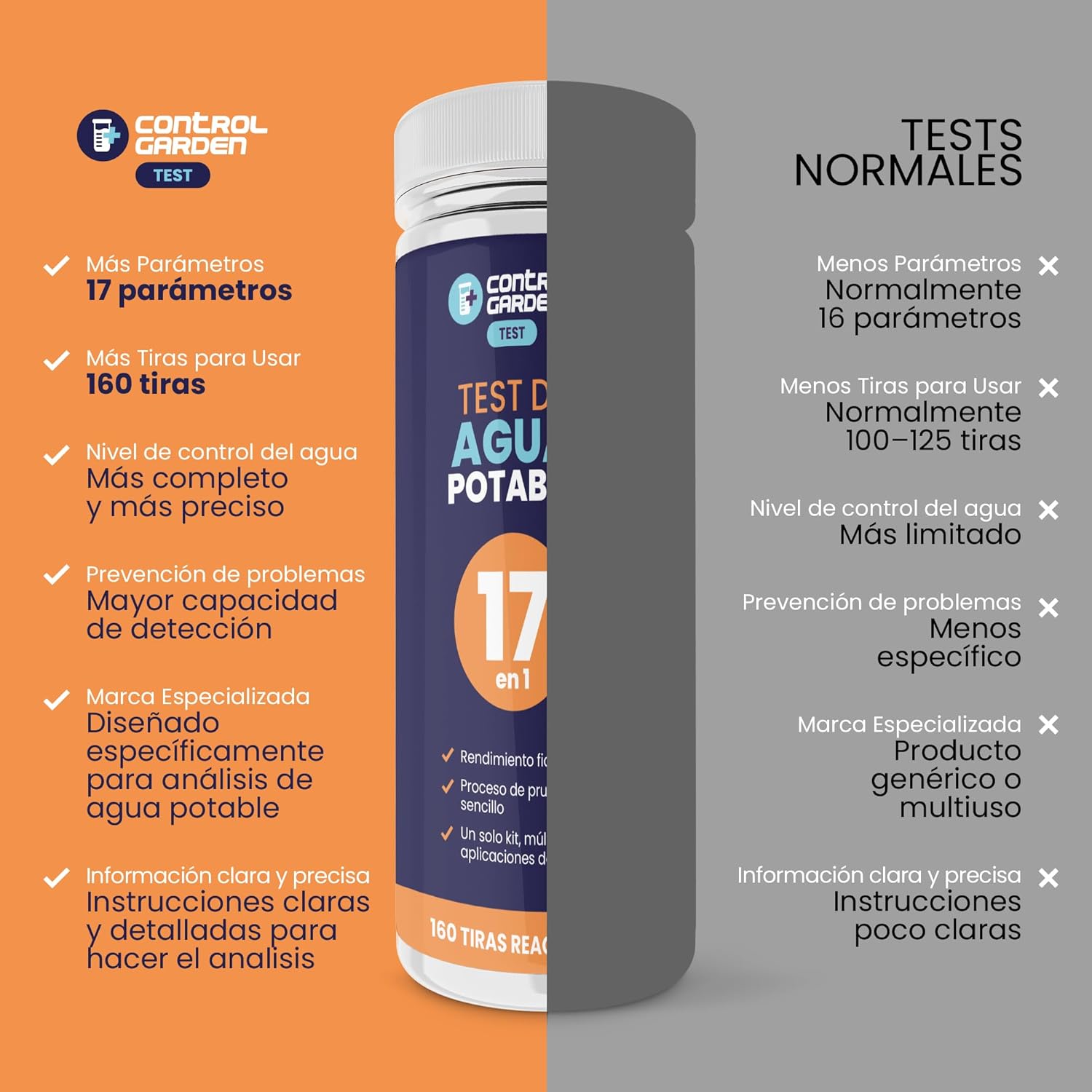 Test de Agua Potable 17 en 1 con 160 tiras reactivas para análisis rápido · foto 4